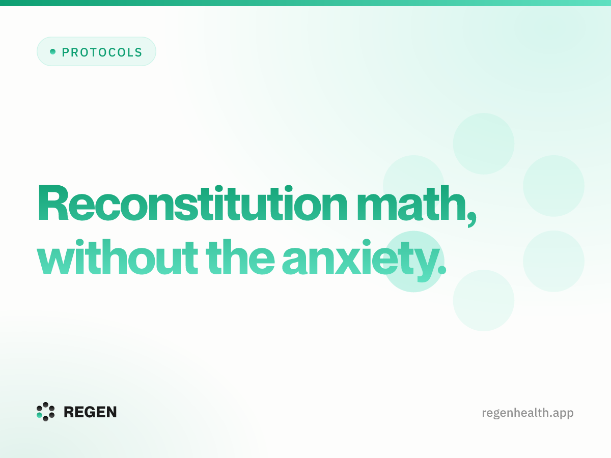 Reconstitution math, without the anxiety