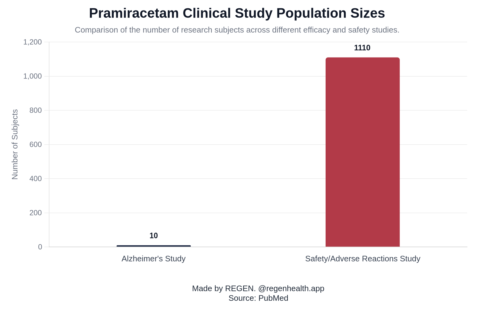 Pramiracetam Clinical Study Population Sizes
